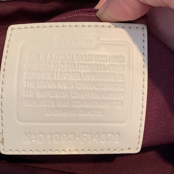 COACH Satchel, Cream with Gold Trim - Picture 15 of 16